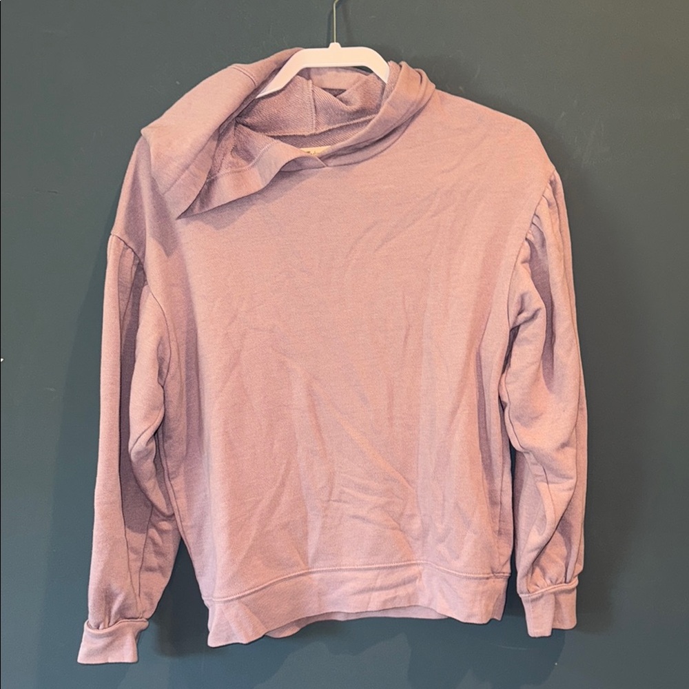 Madewell Purple Boxy Long Sleeve Hoodie